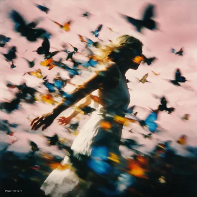 نمونه خروجی تصویر عکاسی ساخته‌شده با پرامپت seedream 5 seedream 5 pro high contrast colorful saturated cinematic image of a blonde woman in a white linen dress in profile mid motion
